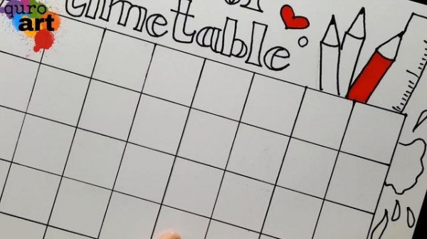 School Timetable design | How to draw and color easy step by step for kids