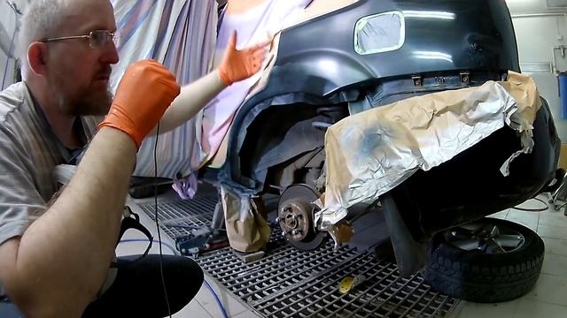 Ниссан x-TRAEL. Делаем левую и красим правую стороны КРАТЕРА на Втором слое ЛАКА. Часть-3. смотреть онлайн