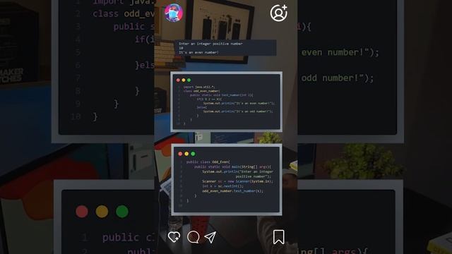 Check if a number is odd or even #java #code #gaming #year #programming #program #photo #programmer смотреть онлайн