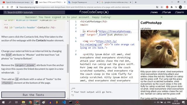 HTML5 уроки для начинающих | #12 - Атрибуты href id | Freecodecamp смотреть онлайн