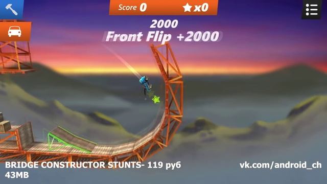 Bridge Constructor Stunts - Строим мосты и становимся каскадером на Android смотреть онлайн