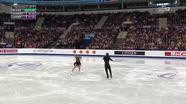 Alexandra STEPANOVA / Ivan BUKIN RUS Rhythm Dance 2019 European Championships смотреть онлайн