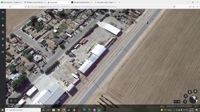 Run8 Train Simulator V3 Taking A Look At The Arvin And Oak Creek Branch, With GoogleEarth Compariso