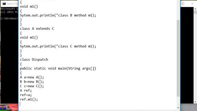 Java program for dynamic method dispatch смотреть онлайн
