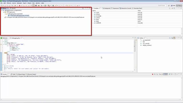 Debugging PHP in Zend Studio смотреть онлайн