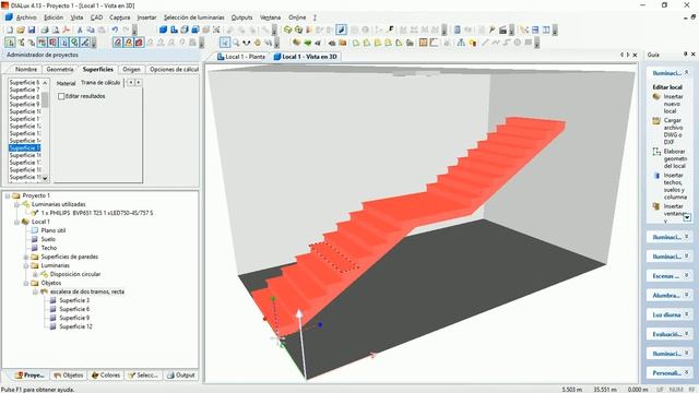 Usar modelo de escalera para cálculo en Dialux смотреть онлайн