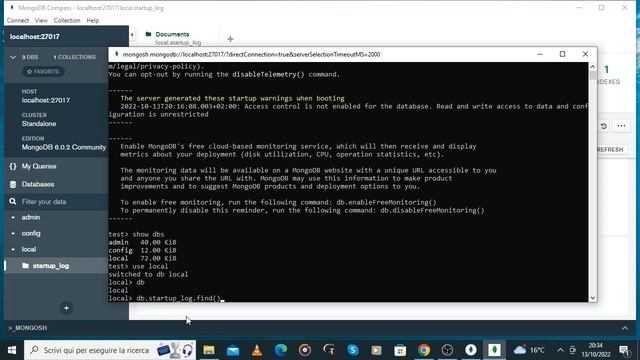 Database No-SQL: Mongo DB parte 2 - Installazione e creazione collection смотреть онлайн