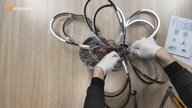 GLORIA 120W 5R Хром - сборка потолочной светодиодной люстры с пультом от Estares. смотреть онлайн