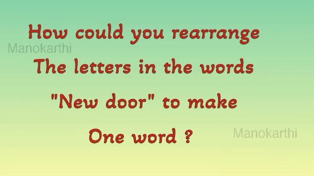 How could you rearrange the letters in "New door" to make one word ? || IQ Puzzle || Bank Exam смотреть онлайн