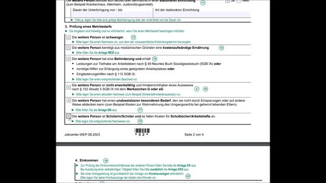 Новая Anlage WEP Bürgergeld 2023!- для еще одного человека в возрасте 15 лет или старше. смотреть онлайн