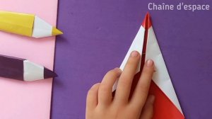 ЗАКЛАДКА КАРАНДАШ | ОРИГАМИ ИЗ БУМАГИ | ORIGAMI BOOKMARK PENCIL.
