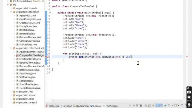 11 Write a Java program to compare two tree sets смотреть онлайн