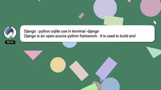 Django : python sqlite use in terminal -django смотреть онлайн