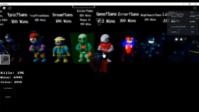 Undertale Judgement Day 125-300 wins sans showcase(ROBLOX) смотреть онлайн