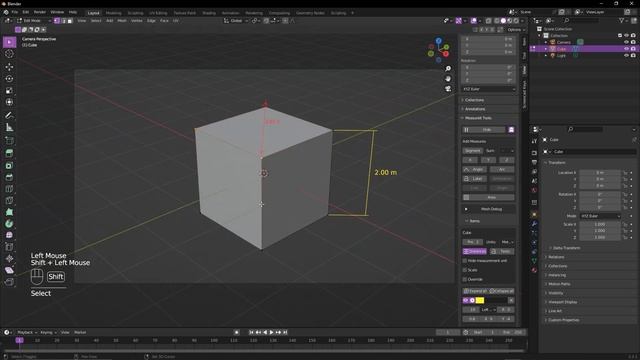 Отображение размеров в Blender - Аддон MeasureIt смотреть онлайн