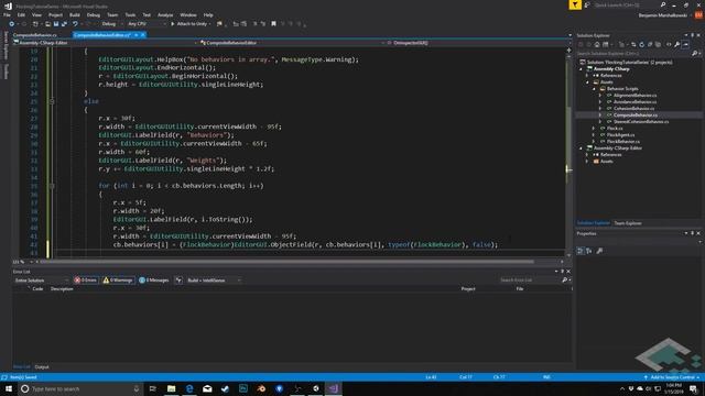 Flocking Algorithm in Unity, Part 6: Composite Behavior Custom Editor смотреть онлайн