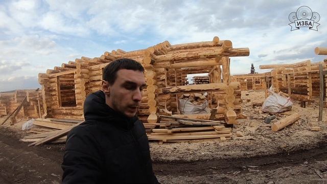 Сруб рубленной бани 8х10 метров из бревна 26-30 см смотреть онлайн