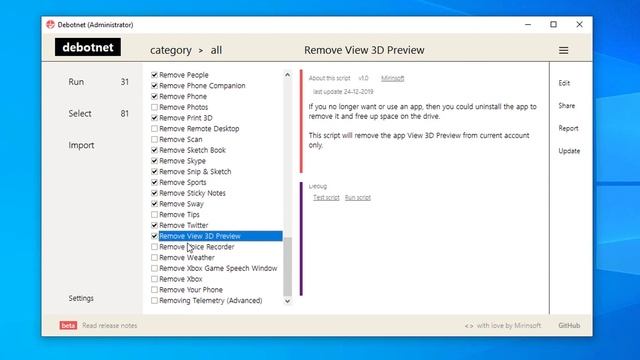 DebotNet for Windows 10 Guide Debloat Windows смотреть онлайн