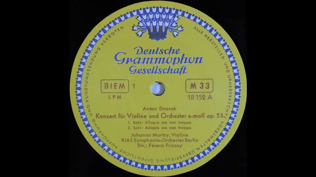 Dvorak, Violin Concerto 1st mov, Johanna Martzy, Violin смотреть онлайн