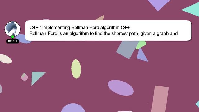 C++ : Implementing Bellman-Ford algorithm C++ смотреть онлайн