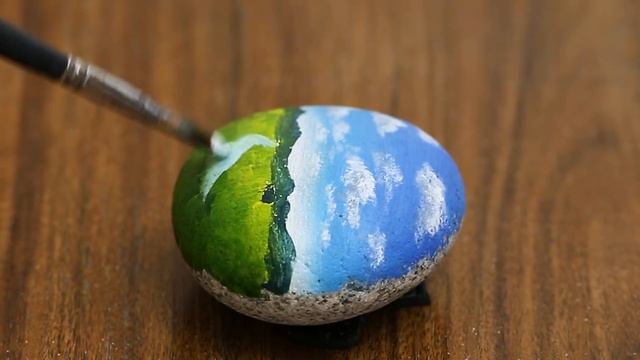 How To Acrylic Painting on Stone｜Lake scenery Painting Step by Step #837｜Painted Rocks｜Satisfying смотреть онлайн