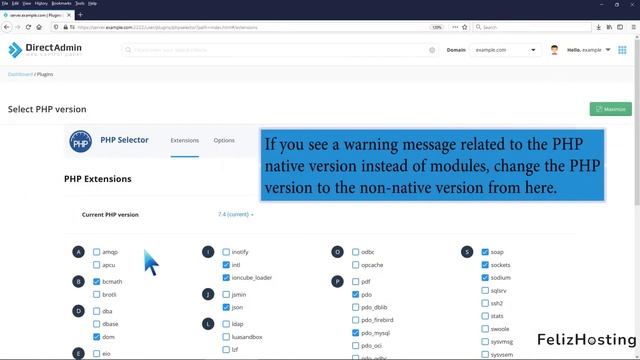 How to Enable the Mailparse Extension of PHP Using CloudLinux Selector in DirectAdmin FelizHostin смотреть онлайн