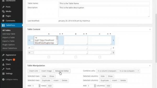 TUTORIAL ON WORDPRESS PLUGIN TABLEPRESS STYLING THE CSS