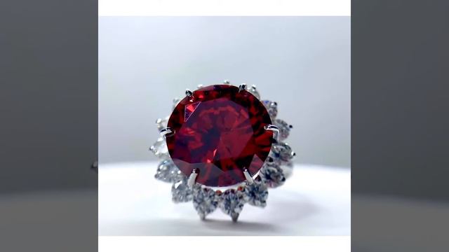 Женское серебряное кольцо с красным фианитом. Артикул 0015  смотреть онлайн