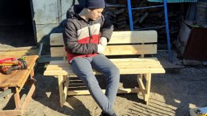 Лавочка из отходов своими руками