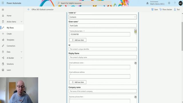 Microsoft 365 Outlook Actions: Create Contact (V2) смотреть онлайн