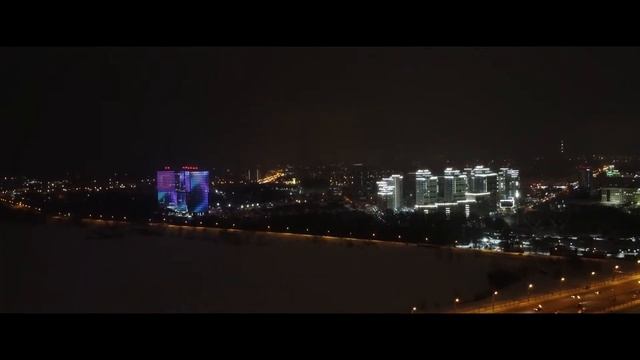 Ночная Казань с высоты птичьего полета смотреть онлайн