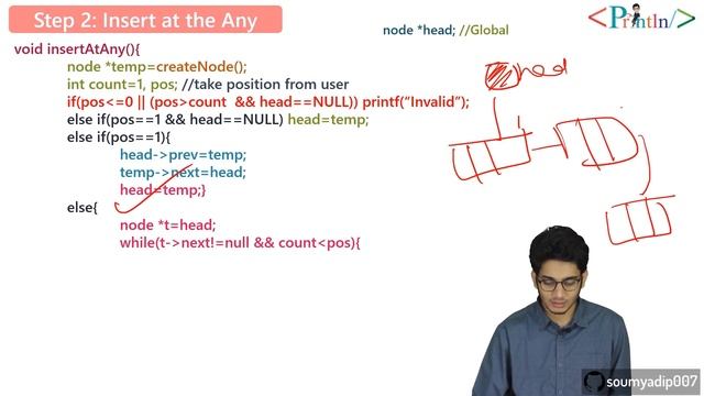 #3.6 Insert a Node at a Specified Position of a Doubly Linkedlist|with Coding|Data Structure|Printl смотреть онлайн