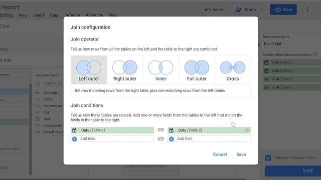 Как создать совмещенный источник данных в Google Data Studio в 2022. Часть 2 из 4 смотреть онлайн