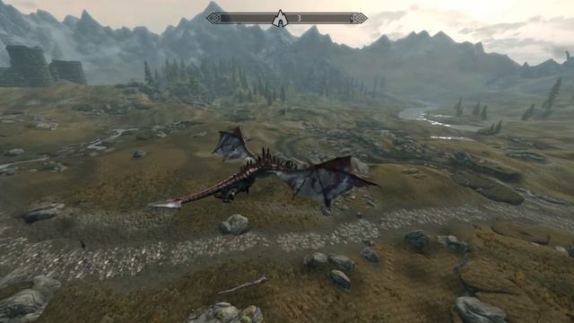 Полёт на драконе Одавинге (без модов)