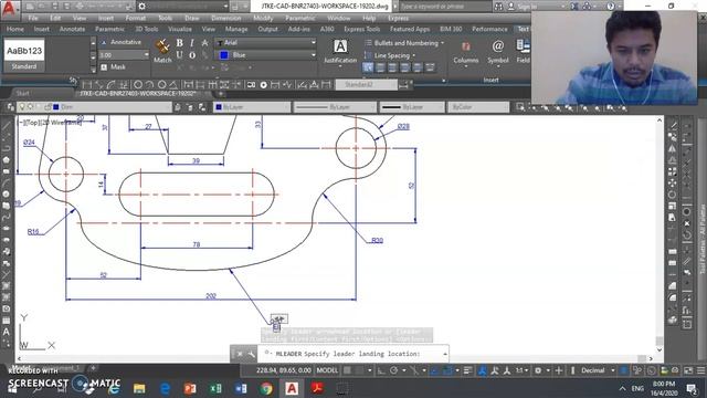 AutoCAD Chapter 4: Dimensioning Practical Ellipse Dimension смотреть онлайн