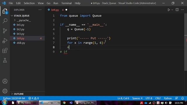 Cấu trúc dữ liệu và giải thuật - Python - Hàng đợi dựng sẵn (Queue) смотреть онлайн
