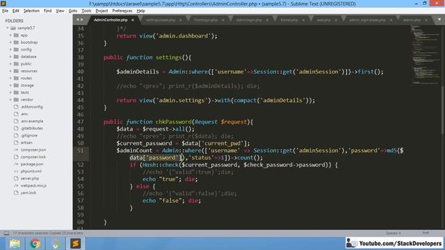 #93 Make E-com in Laravel 5.6 / 5.7 | Work on Admin Panel | Update Change Password Functions смотреть онлайн