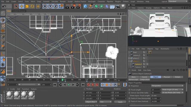 80. Про камеру Cinema 4D: Практика. Комплексный урок по методам управления камерой. (старый урок) смотреть онлайн
