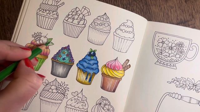Colour along in Johanna Basford Small Victories ~ cherry cupcake & MoYou gel nails смотреть онлайн
