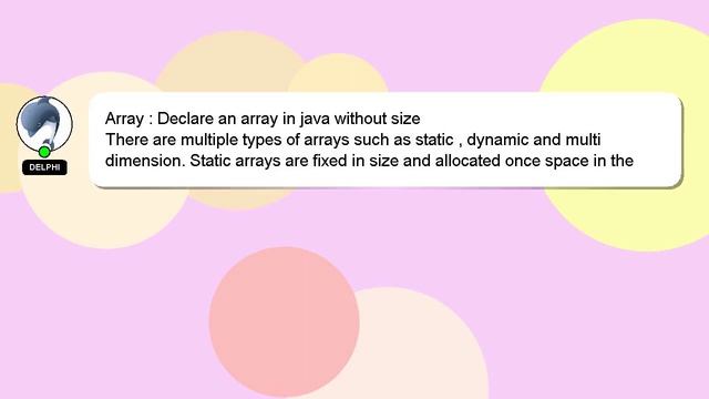 Array : Declare an array in java without size смотреть онлайн