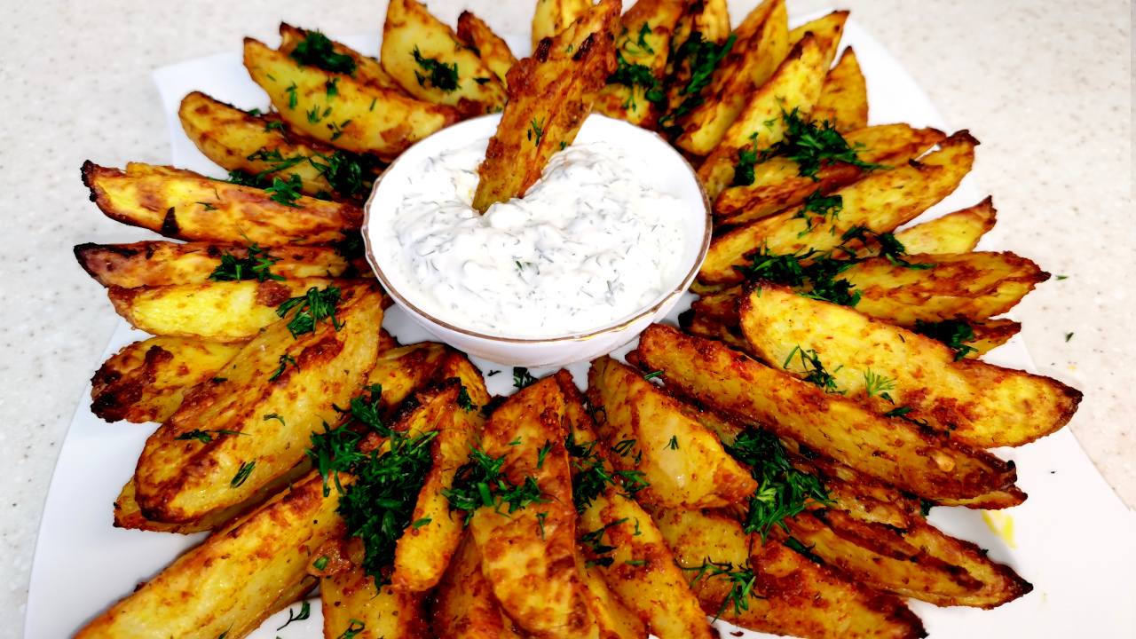 Картошка по деревенски. Вкуснейший запеченный картофель в духовке. Рецепт просто бомба! смотреть онлайн