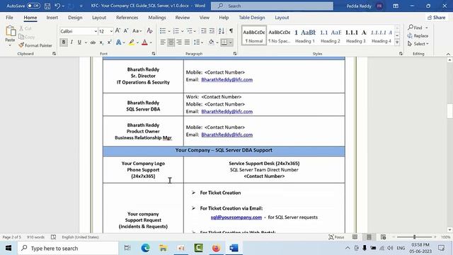 SQL Server: Communication and escalation matrix Template For SQL Server DBA смотреть онлайн