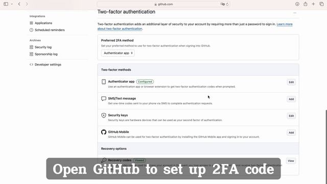 How to enable two-factor authentication (2FA) on GitHub смотреть онлайн