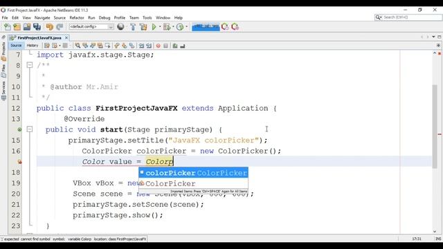 JavaFX Tutorial 24 - ColorPicker Java GUI смотреть онлайн