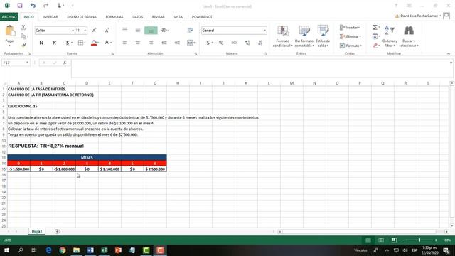 EJERCICIO No 15 EXCEL смотреть онлайн