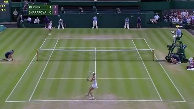 Sharapova and Kerber fight out huge point - Wimbledon 2014 смотреть онлайн