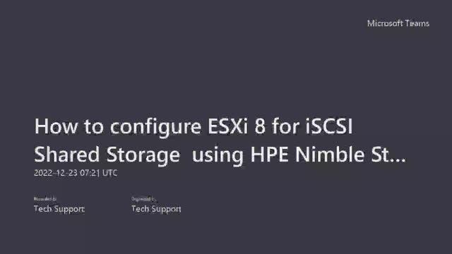 How To Configure ESXi 8 For ISCSI Shared Storage Using HPE Nimble Storage? | Storage Architecture