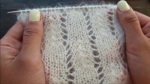Ажурный узор спицами для мохера! Простой узор!