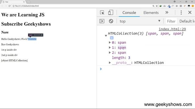 getElementsByTagName More Specific Method in JavaScript (Hindi) смотреть онлайн