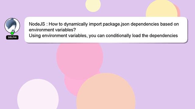 NodeJS : How to dynamically import package.json dependencies based on environment variables? смотреть онлайн